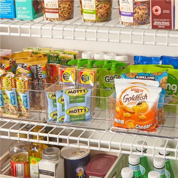 4-Compartment Clear Plastic Organizer | Rectangular Divided Makeup and Vanity - Picture 4 of 6